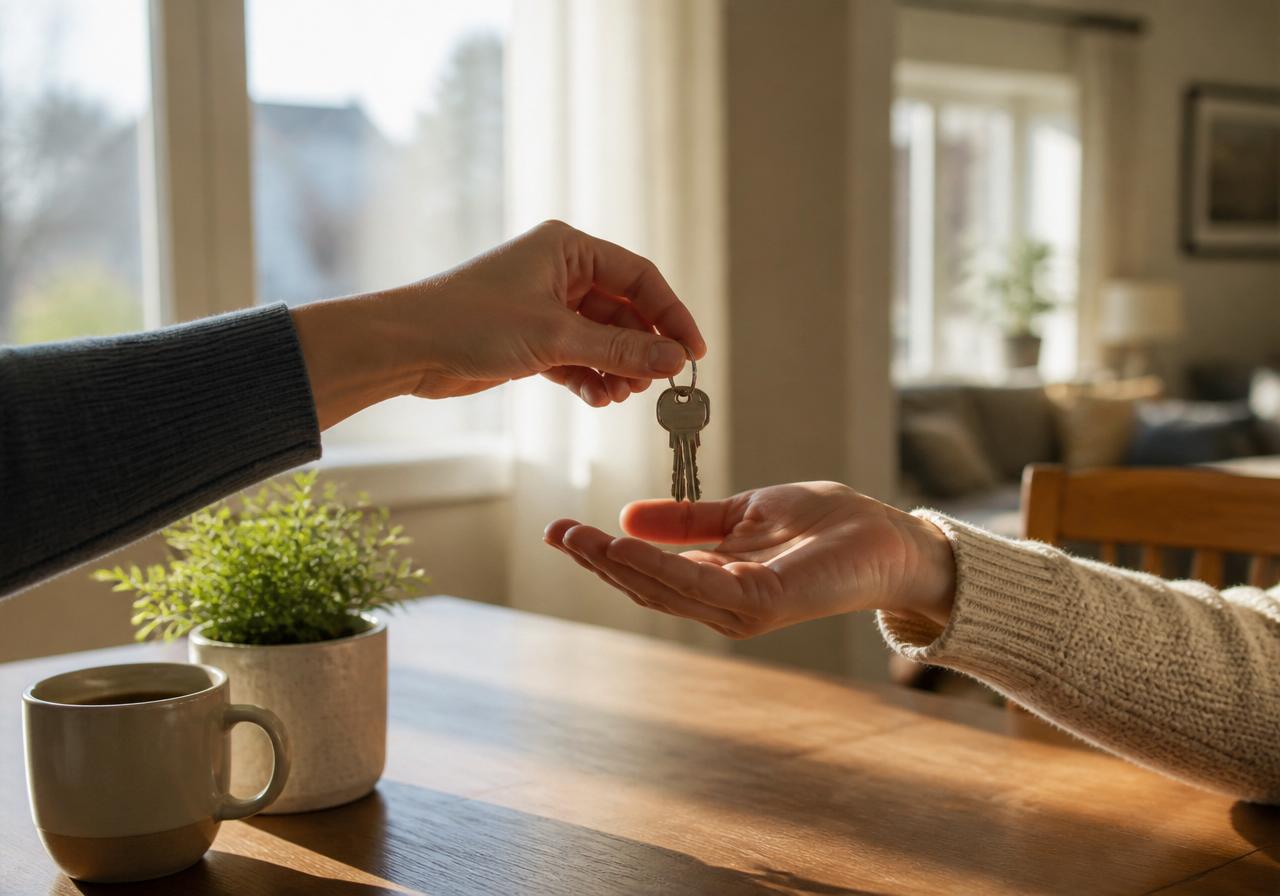 House keys handed over after a fast as-is home sale in Northern Illinois