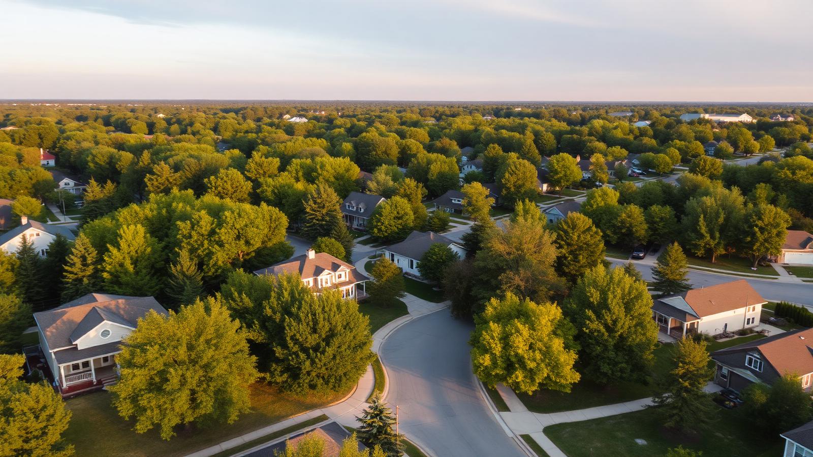 Aerial view of Rochelle, Illinois neighborhoods served by Premium Property Investors